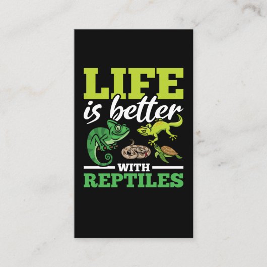 Funny Chameleon Snake Gecko Turtle Reptile Lover Visitenkarte (Vorderseite)