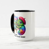Funny Chameleons verstehen Farbtheorie Tasse (Vorderseite Links)