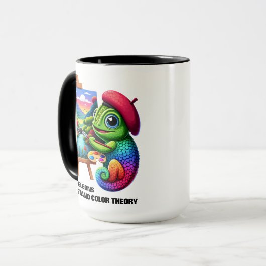 Funny Chameleons verstehen Farbtheorie Tasse (Vorderseite Links)