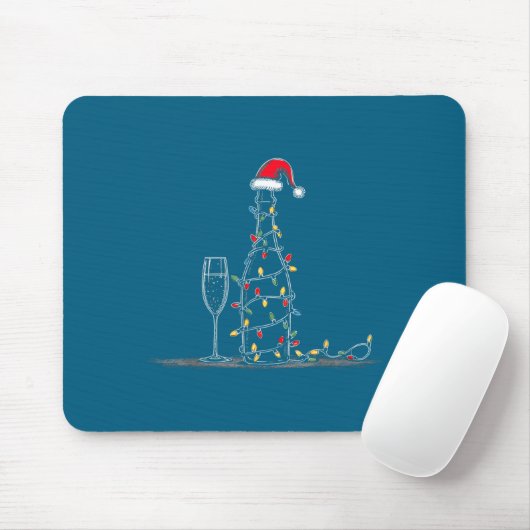 Funny Champagne Christmas Graphics Lights Lover Dr Mousepad (Mit Mouse)