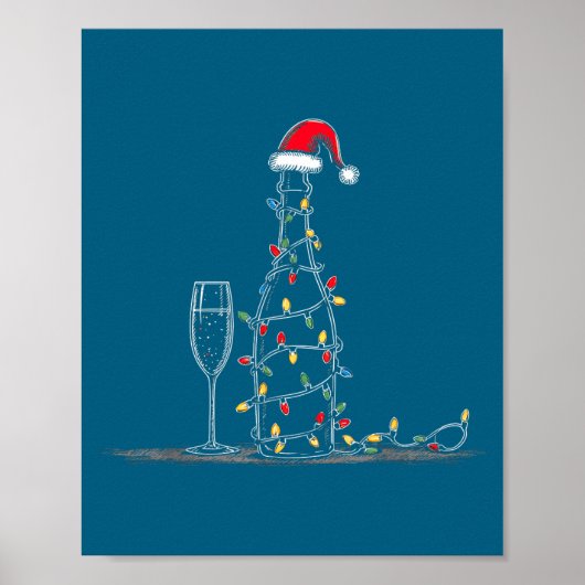 Funny Champagne Christmas Graphics Lights Lover Dr Poster (Vorne)