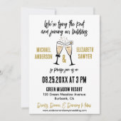 Funny Champagne Themed Flat Save the Date Card (Vorderseite)