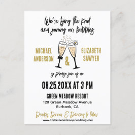 Funny Champagne Themed Flat Save the Date Card Postkarte