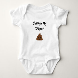 Funny Change My Diaper Lächeln Kacke Baby Strampler