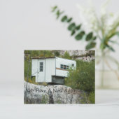 Funny Change of Address Card - Long Lost Camper Ankündigungspostkarte (Stehend Vorderseite)