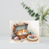 Funny Change of Address from Orange Cat Postkarte (Stehend Vorderseite)