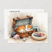 Funny Change of Address from Orange Cat Postkarte (Vorne/Hinten)