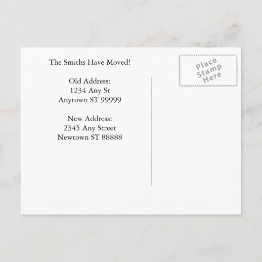 Funny Change of Address Postcard #31 Ankündigungspostkarte (Rückseite)