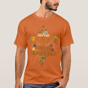 Funny Chanukah Festive Holiday Menorah T-Shirt Hap