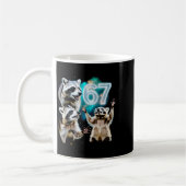 Funny Chaotic Raccoon Howling At 67 Cosmic Six Sev Kaffeetasse (Links)