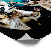 Funny Chaotic Raccoon Howling At 67 Cosmic Six Sev Poster (Ecke)