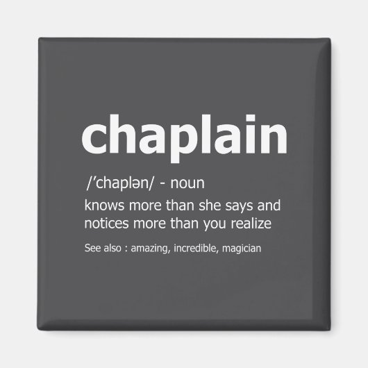 Funny Chaplain Definition New Job Gift For Chaplai Magnet (Vorne)