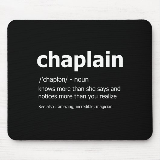Funny Chaplain Definition New Job Gift For Chaplai Mousepad (Vorne)
