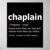 Funny Chaplain Definition New Job Gift For Chaplai Poster (Vorne)