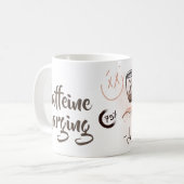 Funny Charding Coffeine Sketch Monogram Kaffeetasse (Vorderseite Links)