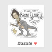 Funny Charlotte Bronte Saurus Dinosaur Buchleser Aufkleber (Blatt)