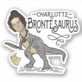 Funny Charlotte Bronte Saurus Dinosaur Buchleser Aufkleber (Vorderseite)