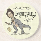 Funny Charlotte Bronte Saurus Dinosaur Buchleser Getränkeuntersetzer (Vorne)