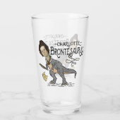 Funny Charlotte Bronte Saurus Dinosaur Buchleser Glas (Rückseite)