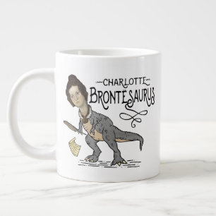 Funny Charlotte Bronte Saurus Dinosaur Buchleser Jumbo-Tasse