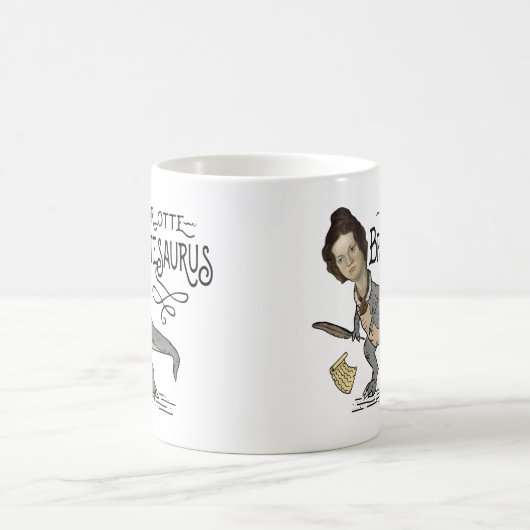 Funny Charlotte Bronte Saurus Dinosaur Buchleser Kaffeetasse (Mittel)