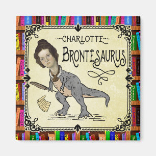 Funny Charlotte Bronte Saurus Dinosaur Buchleser Magnet