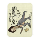 Funny Charlotte Bronte Saurus Dinosaur Buchleser Magnet (Vertikal)