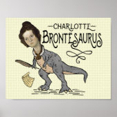 Funny Charlotte Bronte Saurus Dinosaur Buchleser Poster (Vorne)