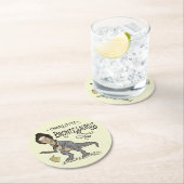 Funny Charlotte Bronte Saurus Dinosaur Buchleser Runder Pappuntersetzer (Vor Ort)