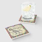 Funny Charlotte Bronte Saurus Dinosaur Buchleser Steinuntersetzer (Seitenansicht)