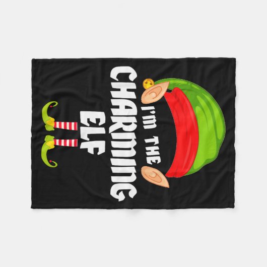 Funny Charming Elf Matching Family Group Pj Christ Fleecedecke (Vorderseite (Horizontal))