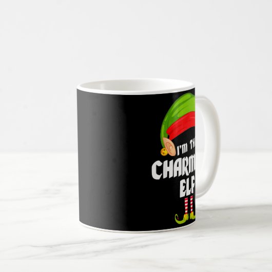 Funny Charming Elf Matching Family Group Pj Christ Kaffeetasse (VorderseiteRechts)