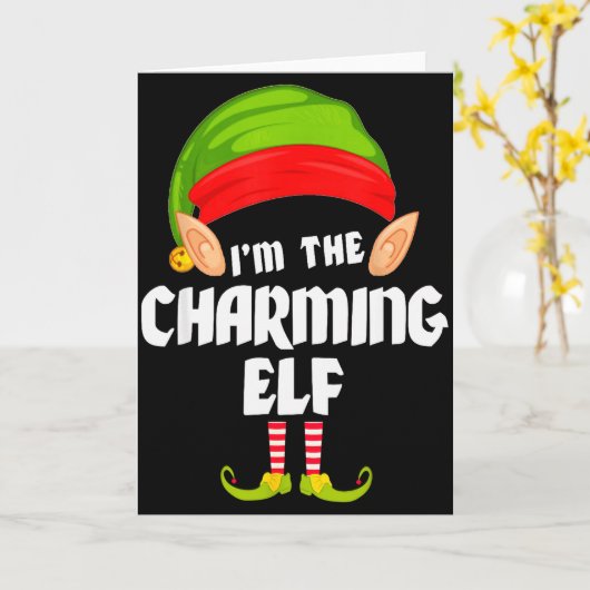 Funny Charming Elf Matching Family Group Pj Christ Karte (Gelbe Blume)