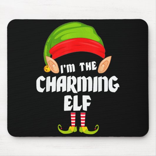 Funny Charming Elf Matching Family Group Pj Christ Mousepad (Vorne)