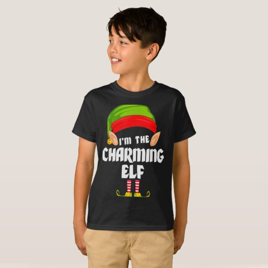 Funny Charming Elf Matching Family Group Pj Christ T-Shirt (Vorne ganz)
