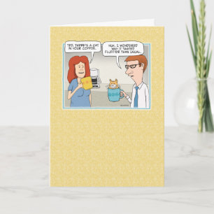 Funny Chat in Coffee Birthday Card Karte