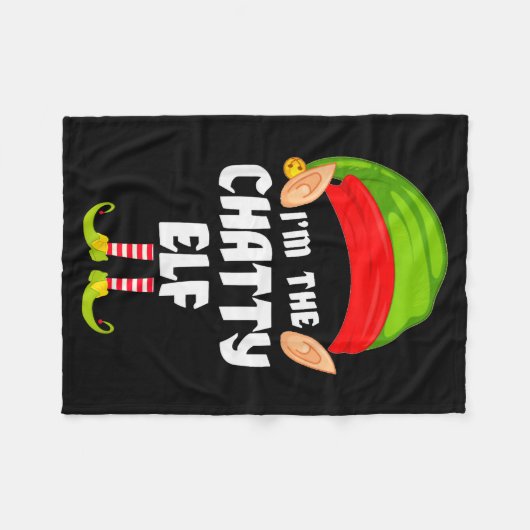 Funny Chatty Elf Matching Family Group Pj Christma Fleecedecke (Vorderseite (Horizontal))