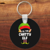 Funny Chatty Elf Matching Family Group Pj Christma Schlüsselanhänger (Vorderseite)