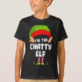 Funny Chatty Elf Matching Family Group Pj Christma T-Shirt (Vorderseite)