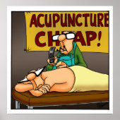 Funny "Cheap Acupuncture" Poster (Vorne)