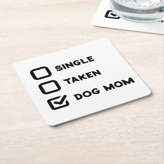 Funny Checkbox Hund Mama Status Rechteckiger Pappuntersetzer (angewinkelt)