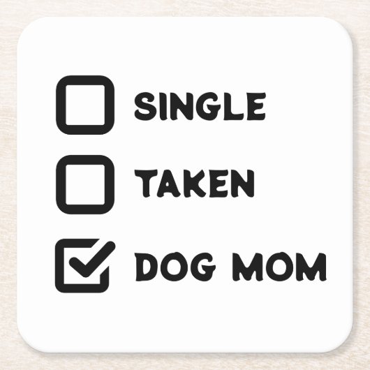 Funny Checkbox Hund Mama Status Rechteckiger Pappuntersetzer (Vorderseite)