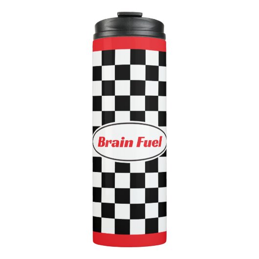 Funny Checkered Flag Racing Travel Mug Gift Thermosbecher (Vorderseite)