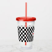 Funny Checkered Flag Travel Acrylic Tumbler Acryltrinkbecher (Rechts)