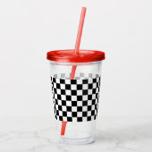 Funny Checkered Flag Travel Acrylic Tumbler Acryltrinkbecher (Rückseite)