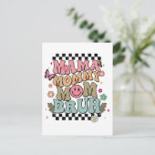 Funny Checkered Mama Blume Muttertag Niedliche Mam Postkarte (Stehend Vorderseite)