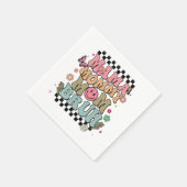 Funny Checkered Mama Blume Muttertag Niedliche Mam Serviette (Ecke)