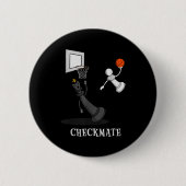 Funny Checkmate Chess Basketball Game Board King P Button (Vorderseite)