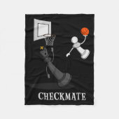 Funny Checkmate Chess Basketball Game Board King P Fleecedecke (Vorderseite)