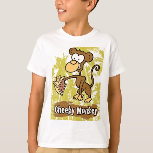 Funny Cheeky Monkey im Dschungel T - Shirt (Vorderseite)